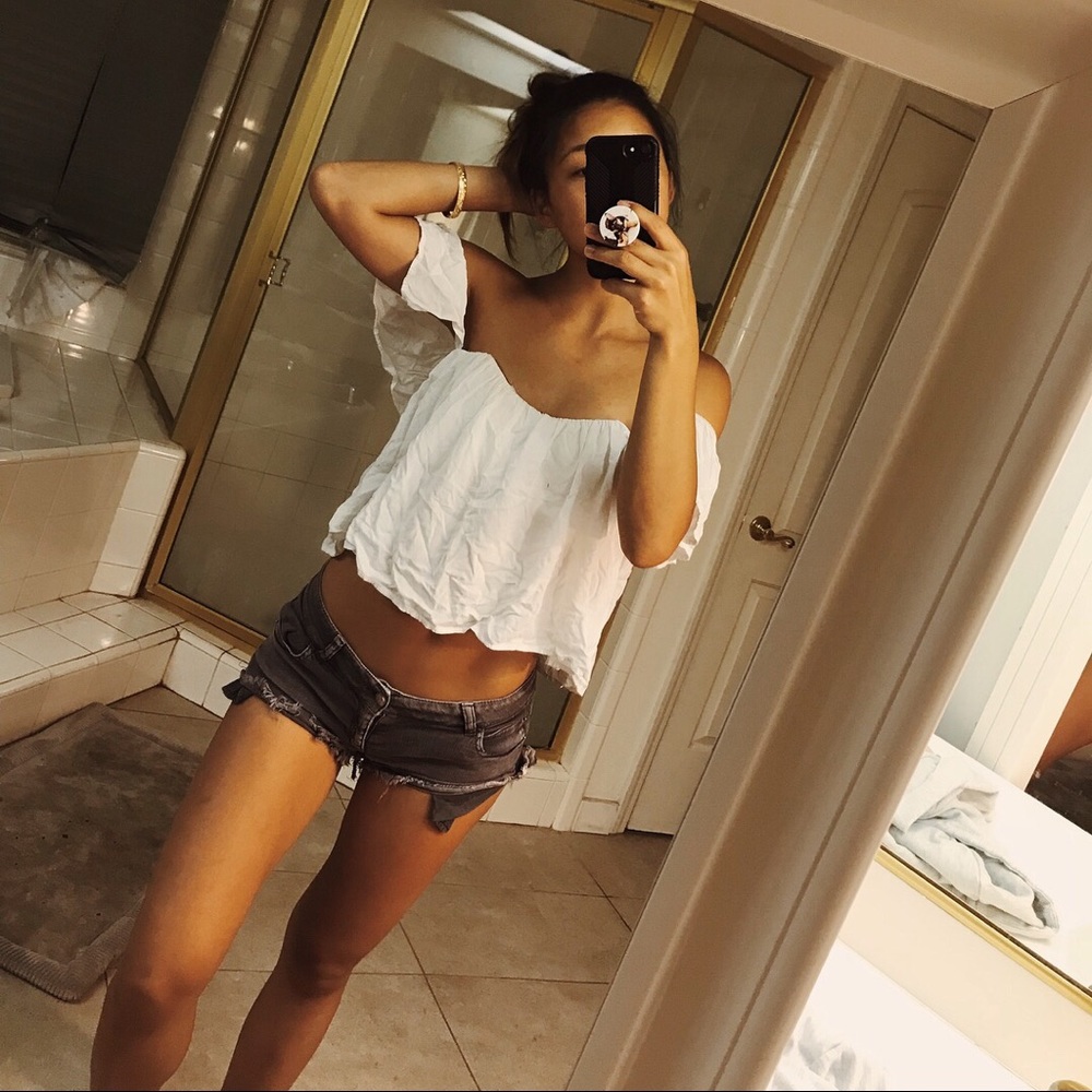 renamed white off the shoulder top s, $15